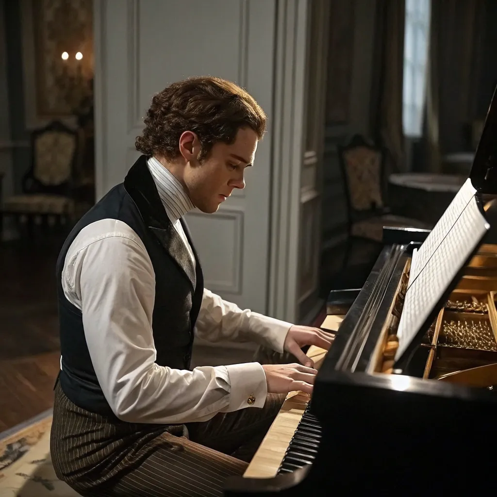 John Carter playing the piano